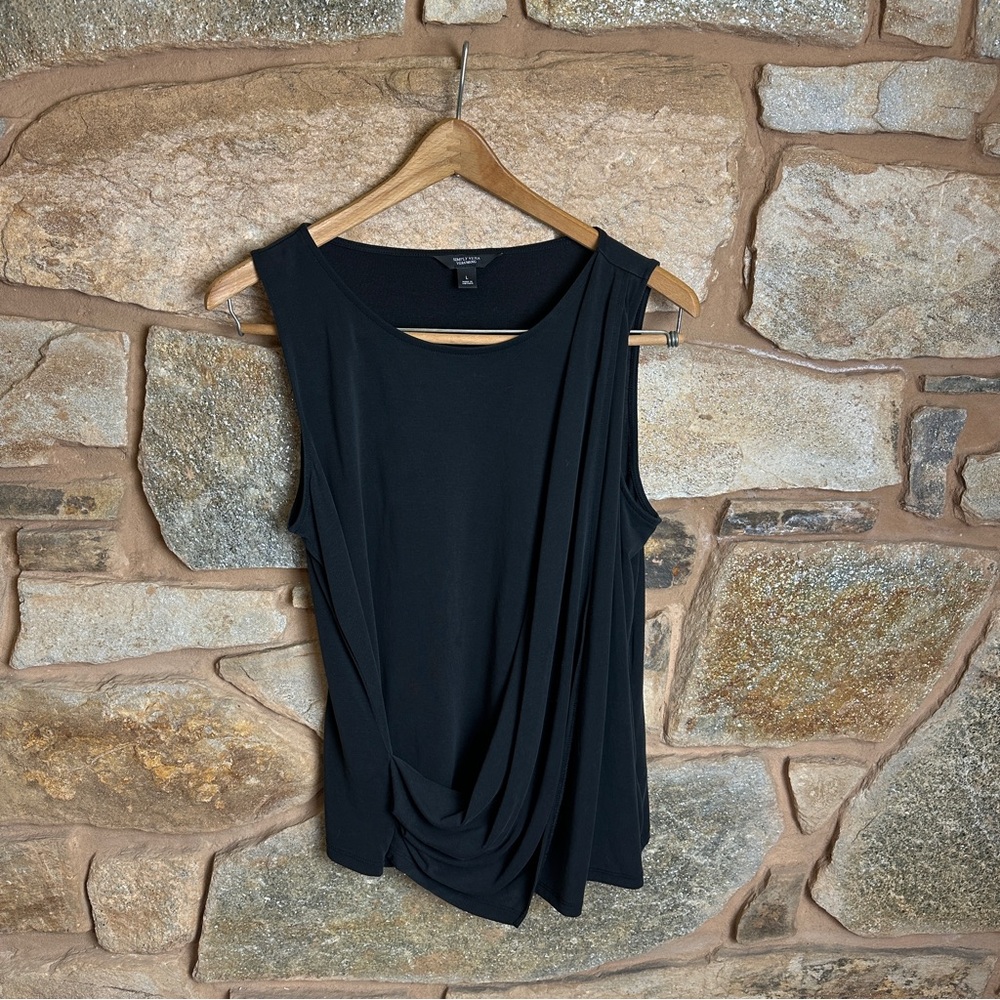 Simply Vera Vera Wang Black Draped Tank Top